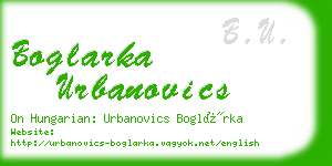 boglarka urbanovics business card